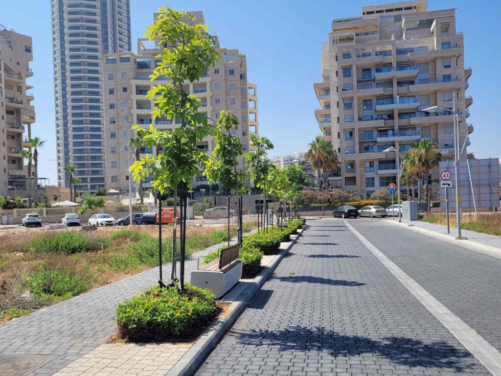 Trees Avenue in the Marina neighborhood, Ashdod