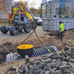 Installing TreeTube in the parking lot